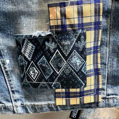 Style Summer Denim Shorts Mens Five-point Pants with Rapped