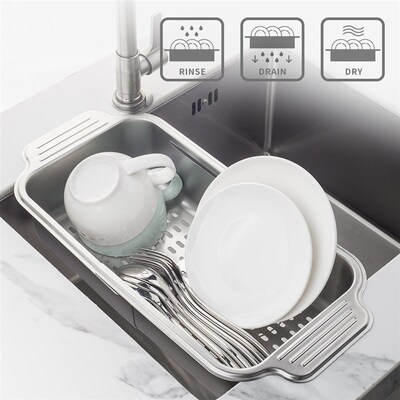 Spot 304 Stainless Steel Kitchen Sink Drain Basket Retracle