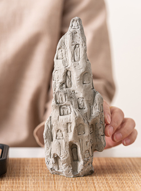 鱼缸造景装饰水泥假山布景中式办公桌面庭院花盆鱼缸沉水摆件装饰