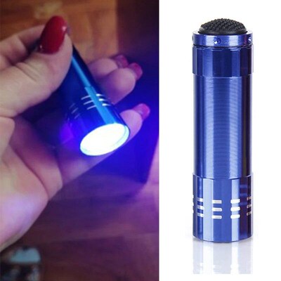 UV Light Lamp Mini 9 LED Flashlight UV Gel Adhesive Glue Cur