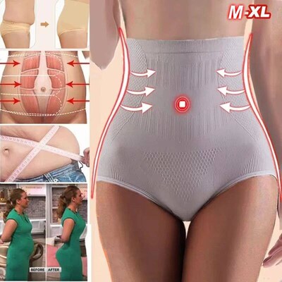 FINETOO Women High Waist Shaping Panties Breathable Body Sha