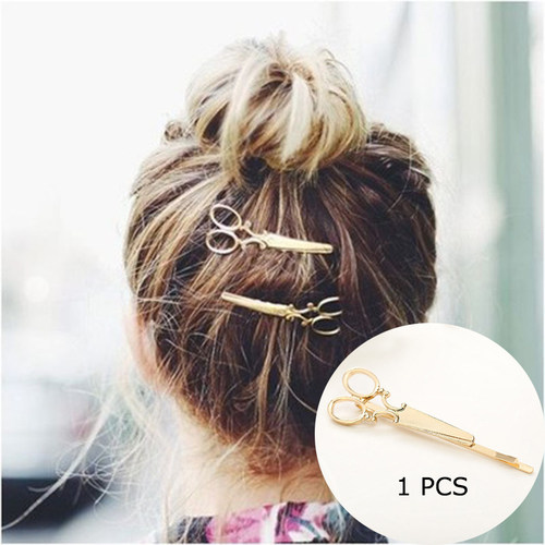 Hair Clip For Women Scissors Diamond Round Moon Leaf Unicorn