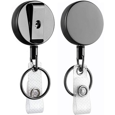 1pcs Retractable Badge Reel ID Card Lanyard Name Tag Metal K
