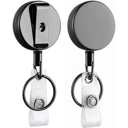 1pcs Retractable Badge Reel ID Card Lanyard Name Tag Metal K