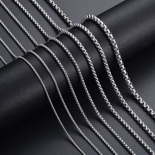 1Pc Stainless Steel Square Rolo Stainless Steel Chain Neckla