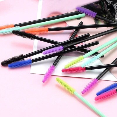Disposable Silicone Gel Eyelash Brush Comb Mascara Wands Eye
