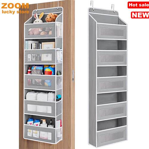 Over Door Organizer Storage,5 Shelf Hanging Capacity Pockets