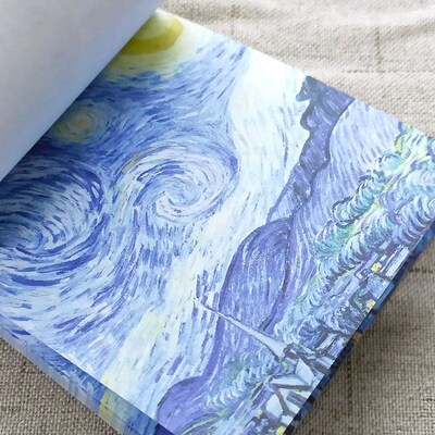 Painting Memo Pad Monet Van Gogh No-sticky Note Decal Scrapb