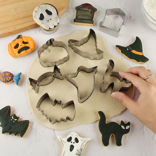 12-piece stainless steel Halloween cookie mold diy baking