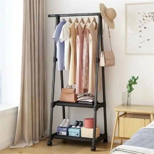 Simple Assembly Movable Coat Rack Multi Layer Storage