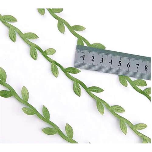 10yards Silk Leaf-Shaped Handmake Artificial Green Leaves fo