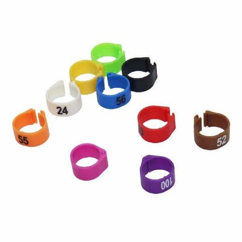 NO.1-100 Digital mark ring 10 Colors 12mm/14mm Bird clip