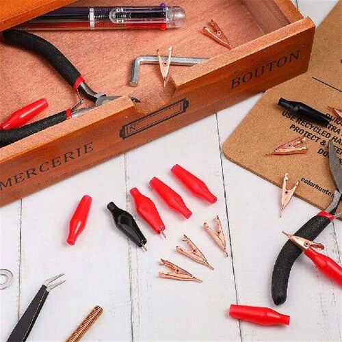 20 Mini Toothless Alligator Test Clips,Solid Copper Clips