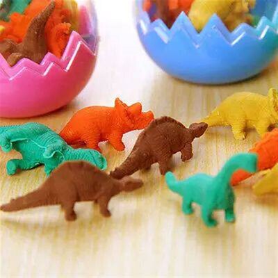 8 Pcs /Pack Mini Rubber Eraser Cute Dinosaur Egg Eraser Box