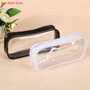 PVC Transparent Zipper Pencil Bag Pen Case Stationery Storag