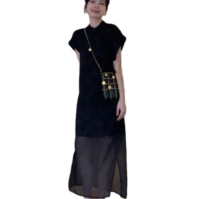 New high-grade black dress for women, summer stunning stitch