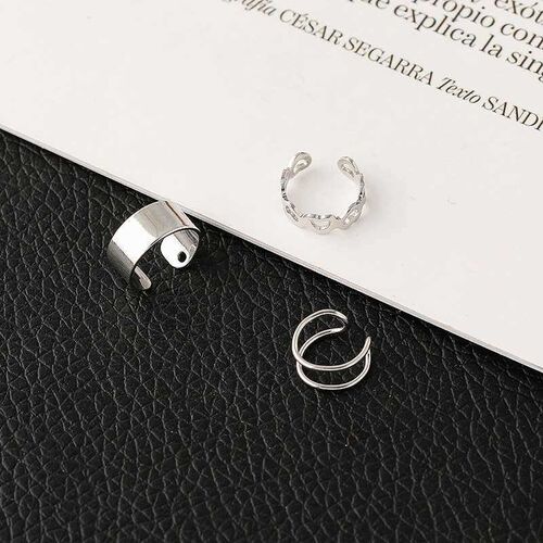 Three-piece set ear bone clip retro simple temperament Hong