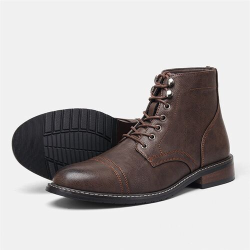 Leather Men Plus Size Martin Boots High-Quality Ankle Boots
