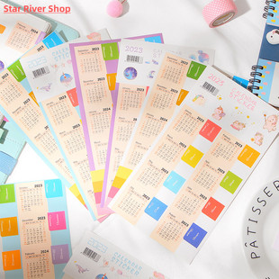 Calendar Bookmar 2Pcs Paper Sticker Notebook Page 2023 Index