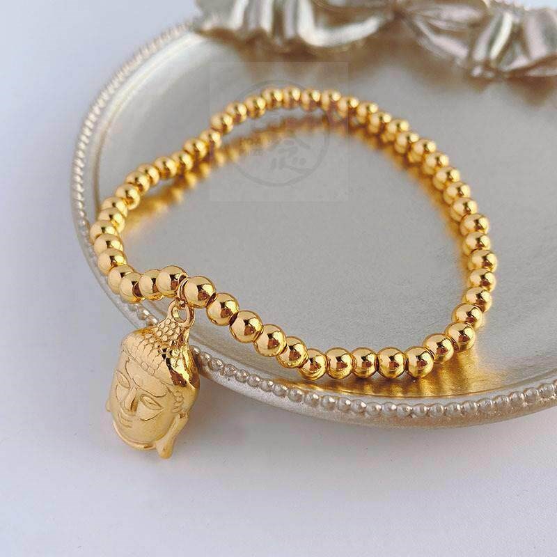 -Simple New Years Titanium Steel Brlet Female Buddha Statue图片