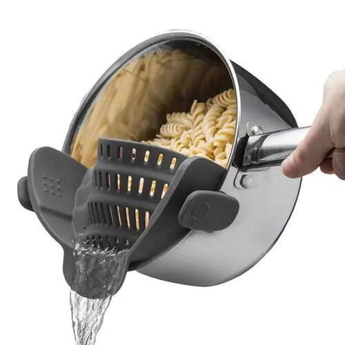 Silicone Kitchen Strainer Clip Pan Drain Rack Bowl Funnel Ri