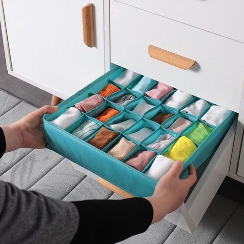 24 Girds Underwear Drawer Organizer Storage Dividers Closet