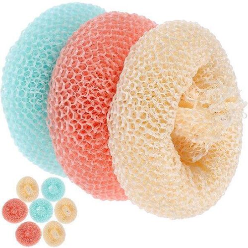 10 Pcs Pan Scrubbers Plant Fiber Tableware Plastic for