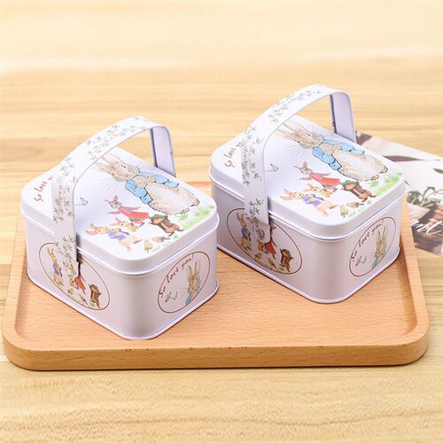 1PCs Vintage Small Suitcase Storage Tin Metal Candy Box Gift