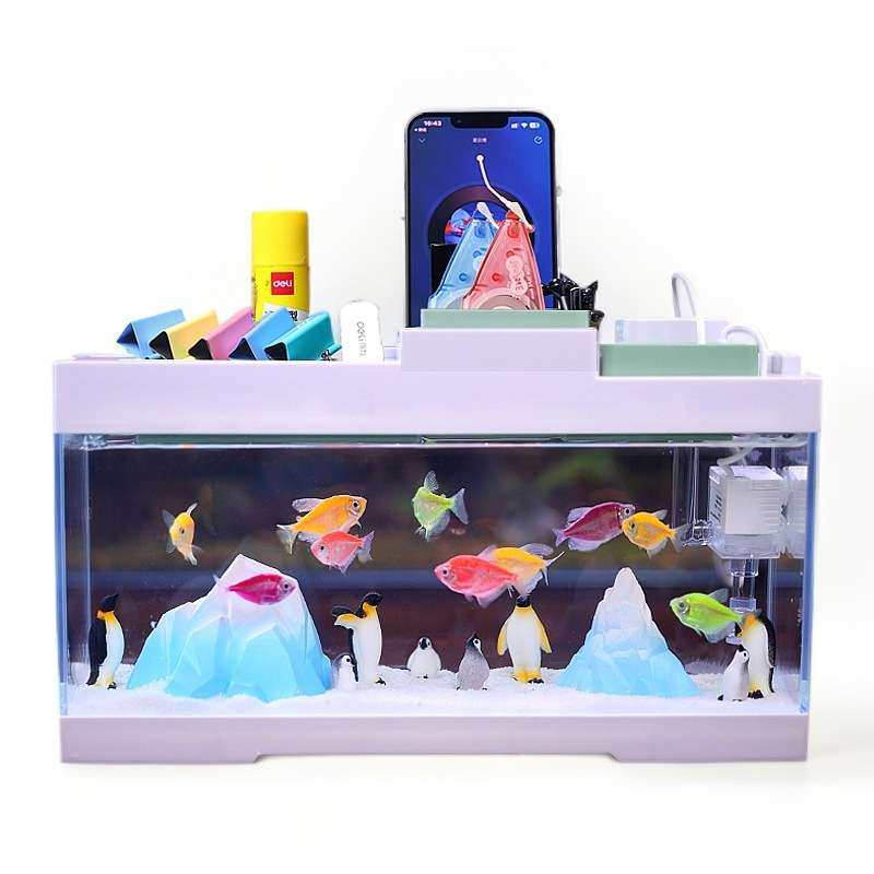 收纳鱼缸窄长扁形桌面办公室带灯过滤一体静音窗台水族箱超白鱼缸,3C数码配件,其它配件,淘宝优惠券,粉丝福利购,淘宝优惠卷