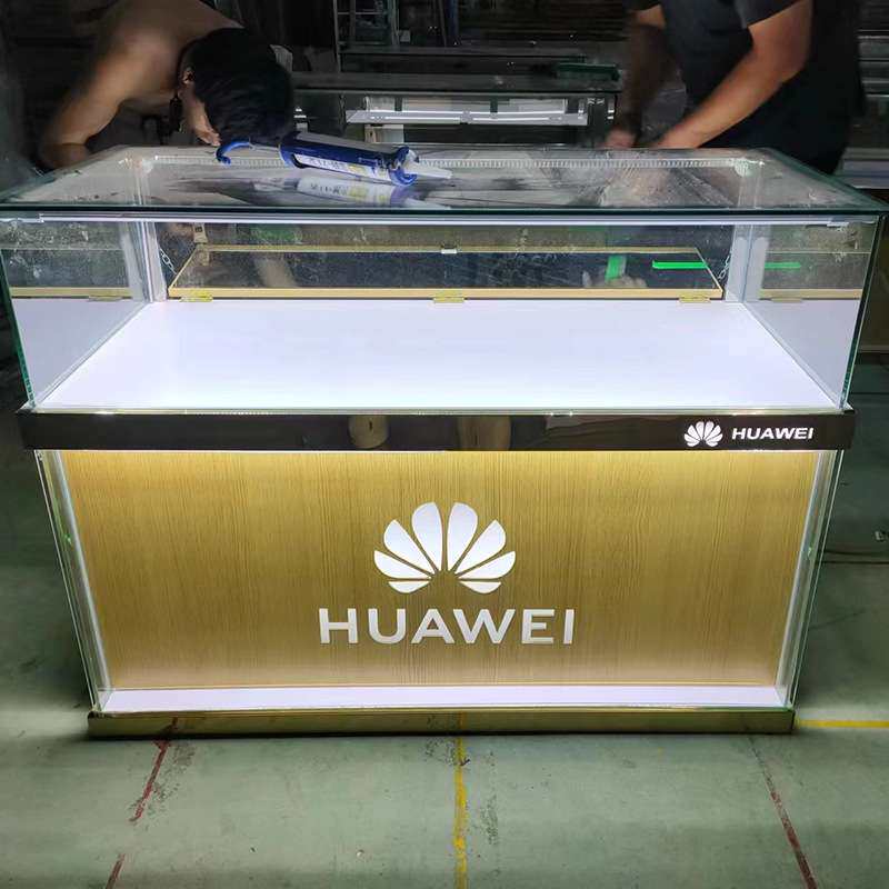 新款手机柜台展示柜玻璃展示陈列柜手机柜透明落地超市商场数码城
