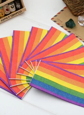 Rainbow Table Paper Napkins, Simple, Colorful, Striped,Paper