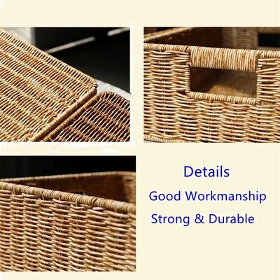 Woven Basket Rattan imitation Container Books Storage Clothe