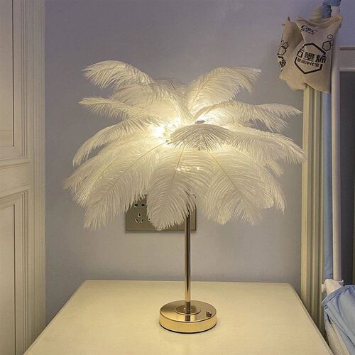 2022 New Touch Control Table Feather Lamp For Wedding Bedroo