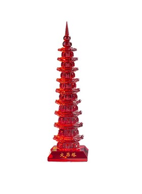 水晶文昌塔摆件十三层红色书房书桌金榜题名7层11层9层办公摆放
