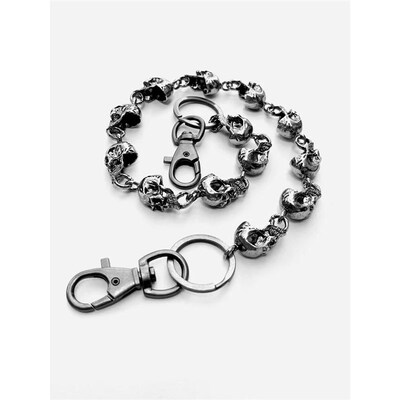 Slim Heavy Waist Chain Men Skull Keychain Wallet Chain Gothi