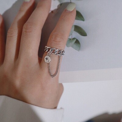 New Punk Cool Hip Pop Rings for Women Ancient Silver Color A