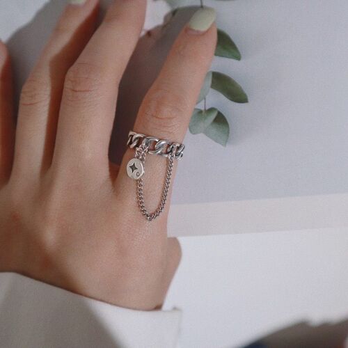 New Punk Cool Hip Pop Rings for Women Ancient Silver Color A