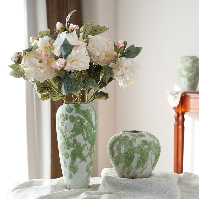 侘寂风花瓶陶瓷高级感复古陶罐客厅插花水培鲜花芍药餐桌装饰摆件,家居饰品,花瓶,淘宝优惠券,粉丝福利购,淘宝优惠卷