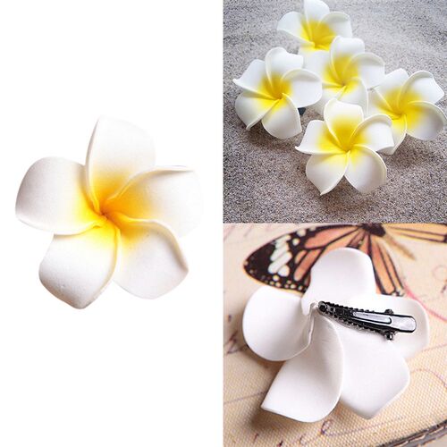 6Pcs Plumeria Flower Hair Clips for Women Girls Hairpins Egg