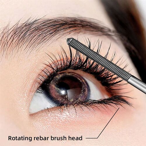 Metal Iron Lashes Mascara Waterproof Silk Fiber Mascara Blac