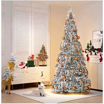 150cm Pre-Decorated Christmas Tree with Lights Foldable Pop-