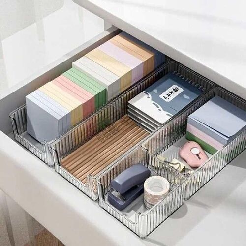 Durable S/M/L Desktop Storage Box Drawer Transparent
