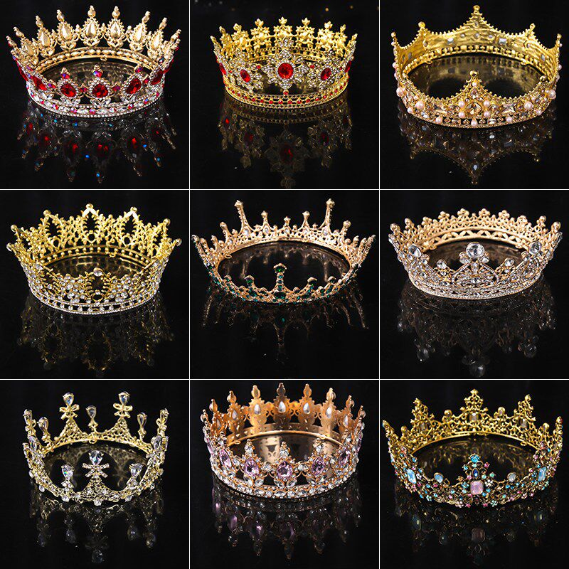 Baroque Rhinestone Crystal Wedding Queen Crown Tiara Bridal