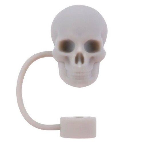 Silicone Skull Straw Tips Protectors 10mm Skull Shape Straw