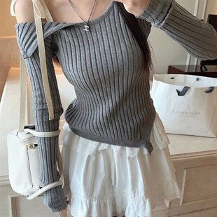 Knitwear Jumper Long Slash Sle Casual Neck Spring Woman 2024
