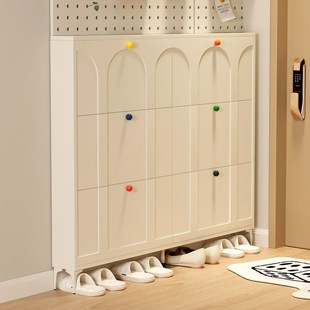 Flip over shoe cabinet entrance shoe rack narrow cabinet