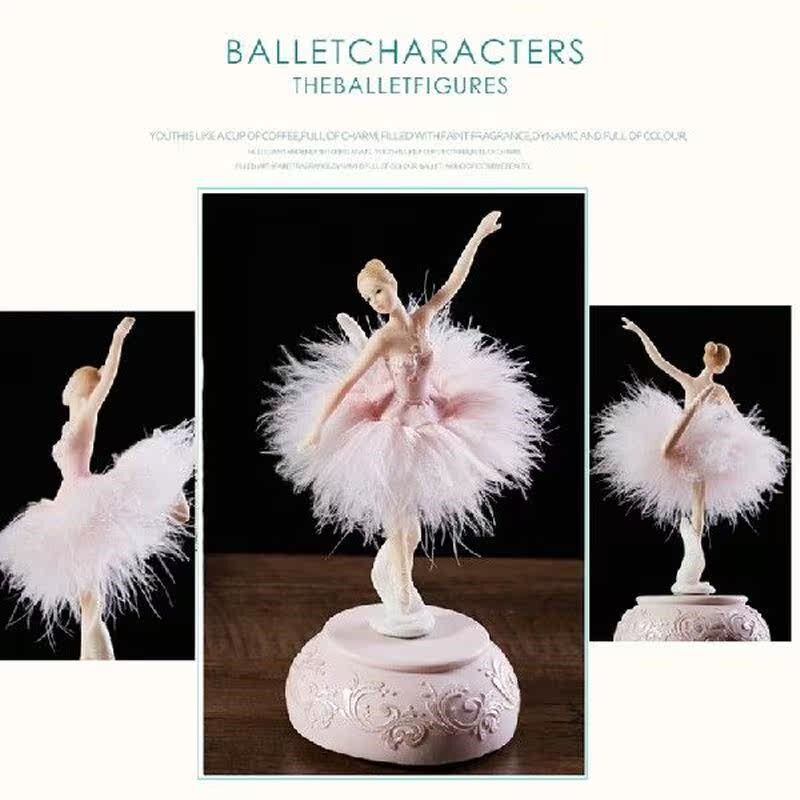 Ballerina Music Box Dancing Girl Swan Lake Carousel with