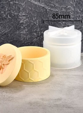 Gypsum Honey Bee Jar Silicone Molds for DIY Concrete Epoxy C