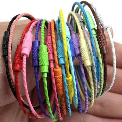 10-20pcs/lot Stainless Steel Wire Keychain Ring Key Keyring