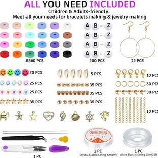 6MM Polymer Clay Beads Set 24 Rainbow Color Flat Chip Beads